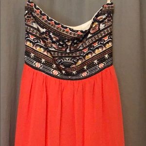 Coral Strapless Dress